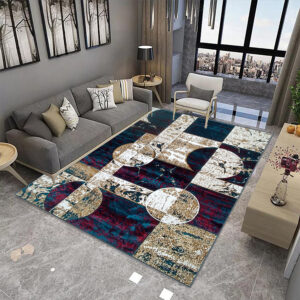 Interlocking Streaks Modern Geometric Rug